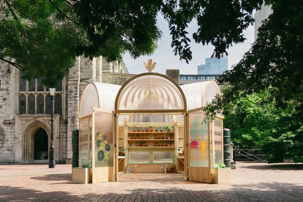 The Veggery: ‘Seeds in the City’ Winning Pavilion Now Open at the Barbican